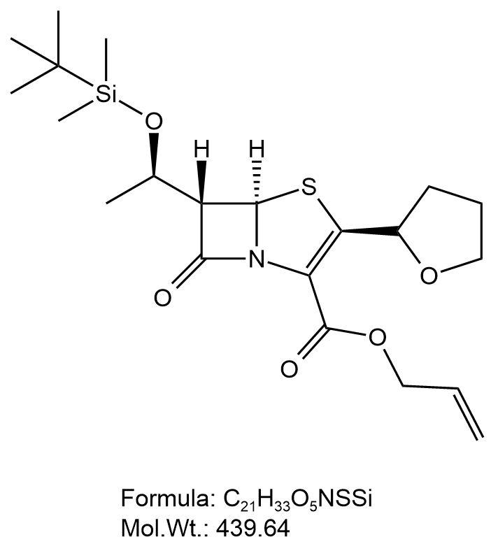 Ally(1’R,2’’R,5R,6S)-6(1’-tert-butyl dimethyl silyloxyethy)-2-(2’’-tetrahydrofuranyl) penem- 3-carboxylate chemical structure