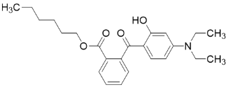 Diethylamino hydroxybenzoyl hexyl benzoate chemical structure